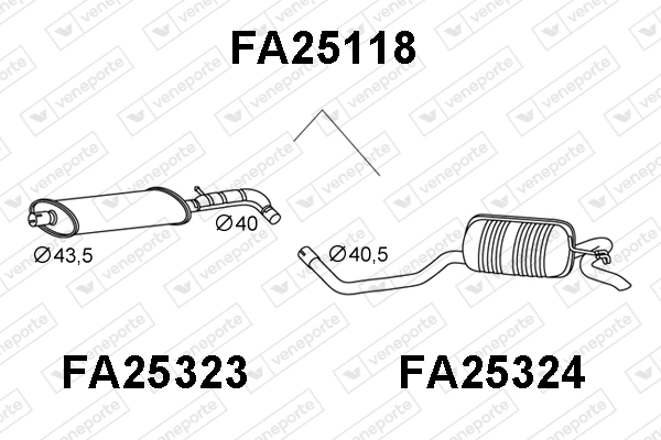 Silenciador, parte traseira Fiat Punto preço, a partir de 73,79 USD