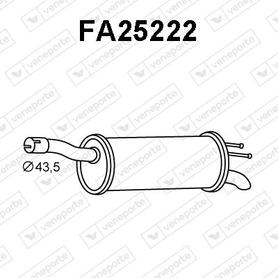 Silenciador, parte traseira para Fiat Doblo 223