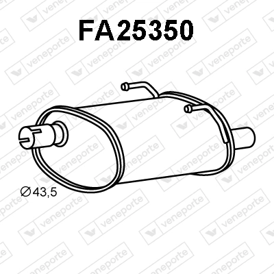 Silenciador, parte traseira para Fiat Panda 169A