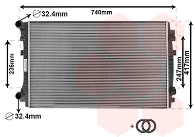 58012338 VAN Wezel Radiador de esfriamento de motor