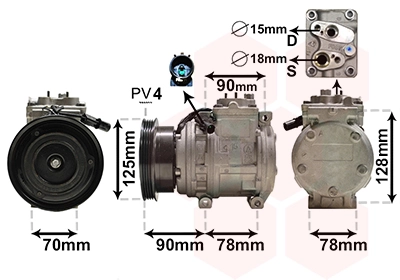 Acoplamento (bobina magnética) do compressor de aparelho de ar condicionado para Toyota Land Cruiser 100 J10