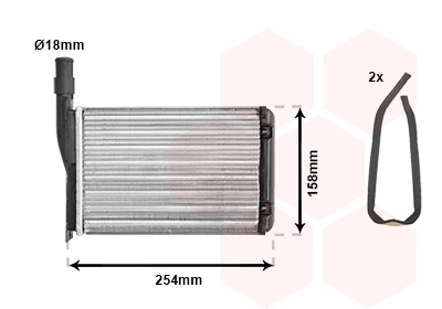 43006087 VAN Wezel Radiador de forno (de aquecedor)