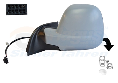 Compre 1616869680 Peugeot/Citroen Placa sobreposta (tampa) do espelho de retrovisão esquerdo