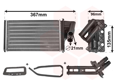 43006203 VAN Wezel Radiador de forno (de aquecedor)