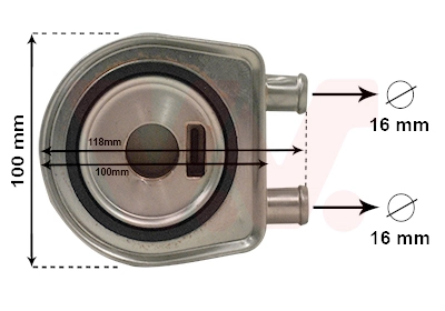 43013705 VAN Wezel Radiador de óleo (frigorífico), debaixo de filtro