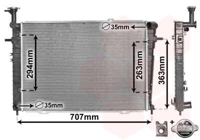 82002210 VAN Wezel Radiador de esfriamento de motor