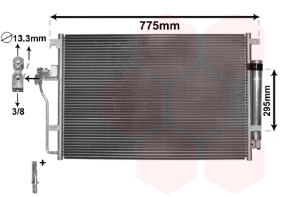 58005277 VAN Wezel Radiador de aparelho de ar condicionado
