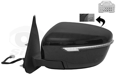 Espelho de retrovisão esquerdo Nissan Qashqai II J11