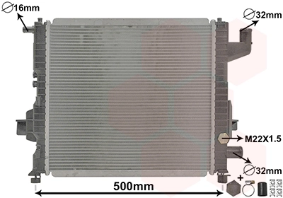 43002262 VAN Wezel Radiador de esfriamento de motor