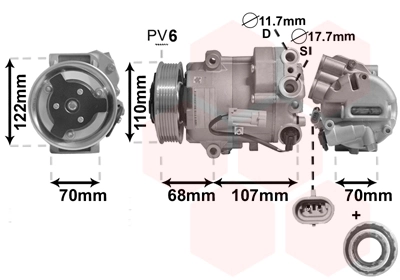 3700K594 VAN Wezel Compressor de aparelho de ar condicionado