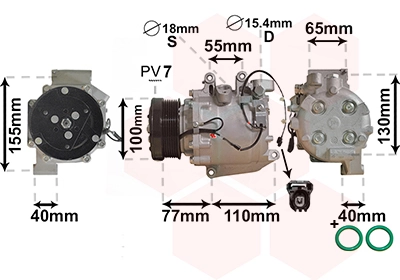 2500K208 VAN Wezel Compressor de aparelho de ar condicionado