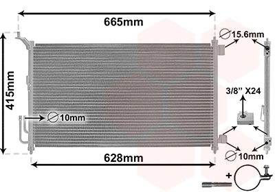 Radiador de aparelho de ar condicionado para Nissan Tiida SC11X