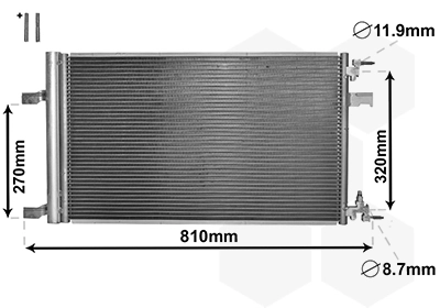 37005499 VAN Wezel Radiador de aparelho de ar condicionado