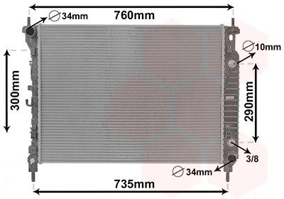 Radiador de esfriamento de motor 42400244 Peugeot/Citroen