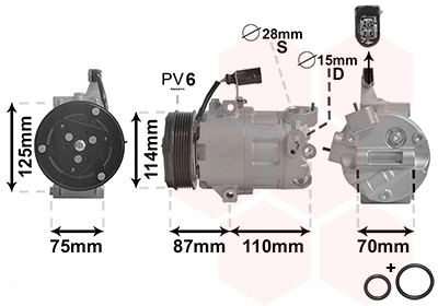 5801K705 VAN Wezel Compressor de aparelho de ar condicionado