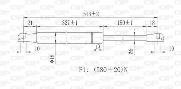 GSR616500 Open Parts Amortecedor de tampa de porta-malas (de 3ª/5ª porta traseira)