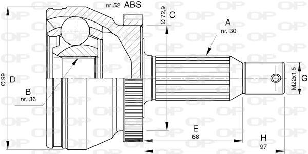 CVJ578810 Open Parts