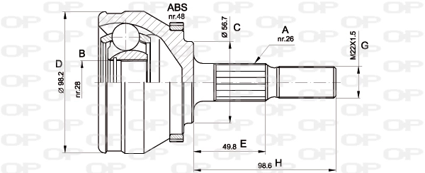CVJ535510 Open Parts