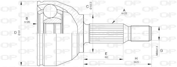 CVJ565410 Open Parts
