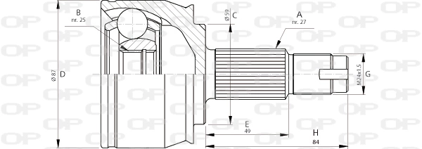 Junta homocinética externa dianteira Alfa Romeo Giulietta  940