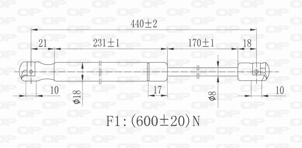 GSR605400 Open Parts Amortecedor de tampa de porta-malas (de 3ª/5ª porta traseira)