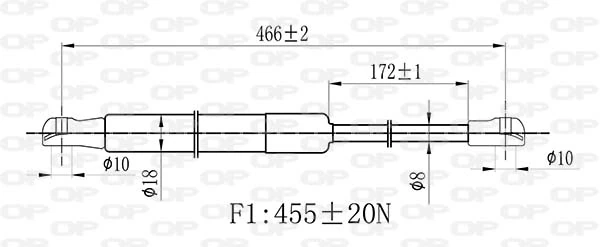 GSR648500 Open Parts Amortecedor de tampa de porta-malas (de 3ª/5ª porta traseira)