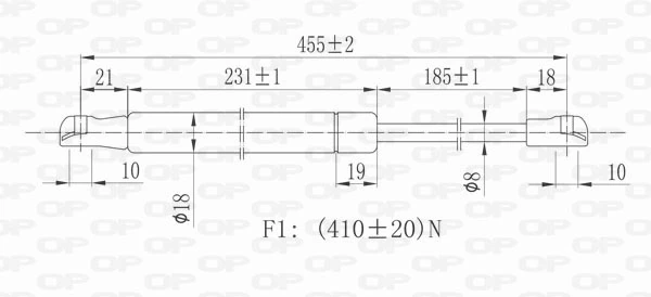 GSR635800 Open Parts Amortecedor de tampa de porta-malas (de 3ª/5ª porta traseira)