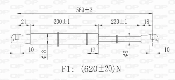 GSR618900 Open Parts Amortecedor de tampa de porta-malas (de 3ª/5ª porta traseira)