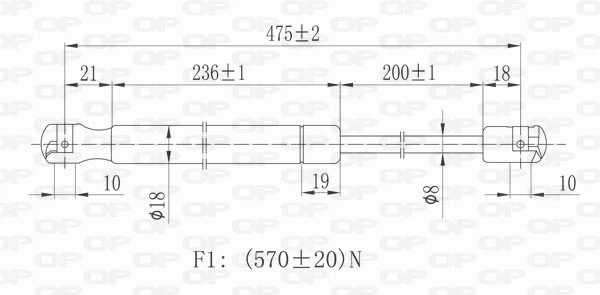 GSR607700 Open Parts Amortecedor de tampa de porta-malas (de 3ª/5ª porta traseira)
