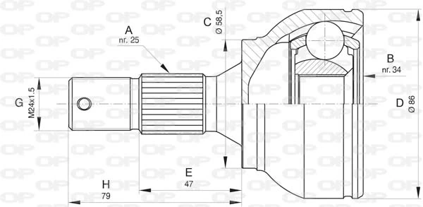 CVJ580210 Open Parts