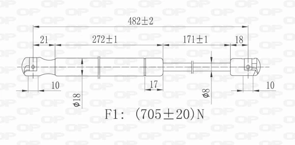 GSR614600 Open Parts Amortecedor de tampa de porta-malas (de 3ª/5ª porta traseira)