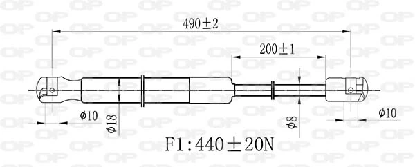 GSR648400 Open Parts Amortecedor de tampa de porta-malas (de 3ª/5ª porta traseira)