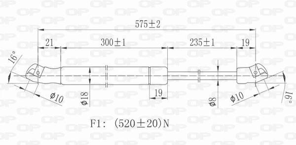 GSR610000 Open Parts Amortecedor de tampa de porta-malas (de 3ª/5ª porta traseira)