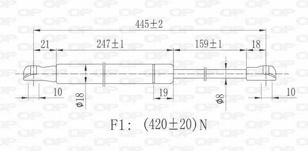 GSR607100 Open Parts Amortecedor de tampa de porta-malas (de 3ª/5ª porta traseira)