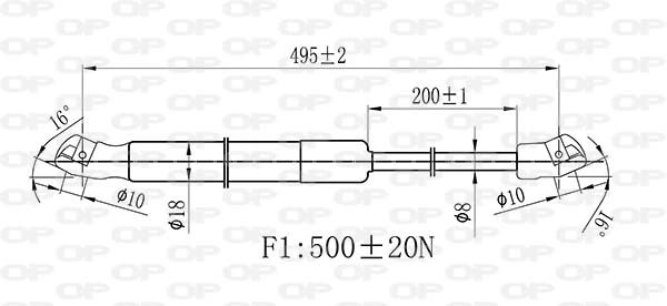 GSR644300 Open Parts Amortecedor de tampa de porta-malas (de 3ª/5ª porta traseira)