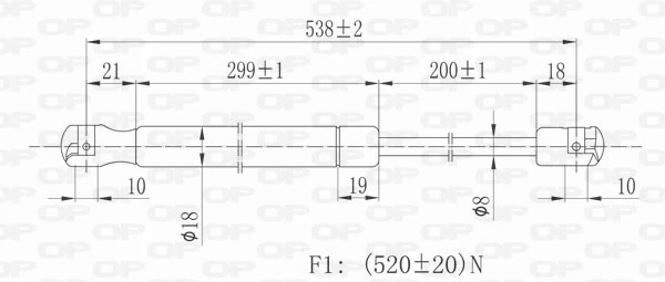 GSR602700 Open Parts Amortecedor de tampa de porta-malas (de 3ª/5ª porta traseira)