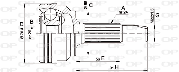 CVJ537910 Open Parts