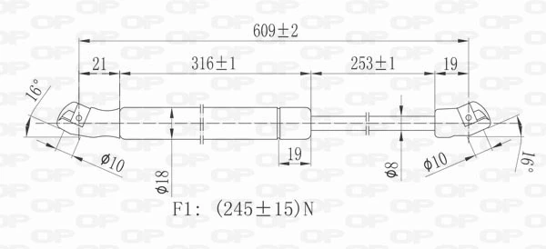 GSR637500 Open Parts Amortecedor de tampa de porta-malas (de 3ª/5ª porta traseira)
