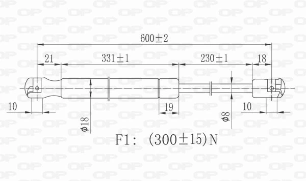 Amortecedor de tampa de porta-malas (de 3ª/5ª porta traseira) Peugeot 205 1 741A, C