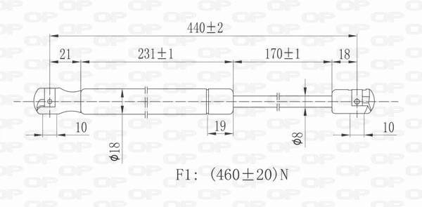 GSR613400 Open Parts Amortecedor de tampa de porta-malas (de 3ª/5ª porta traseira)