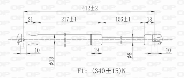 GSR601100 Open Parts Amortecedor de tampa de porta-malas (de 3ª/5ª porta traseira)
