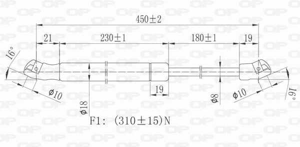 GSR613900 Open Parts Amortecedor de tampa de porta-malas (de 3ª/5ª porta traseira)