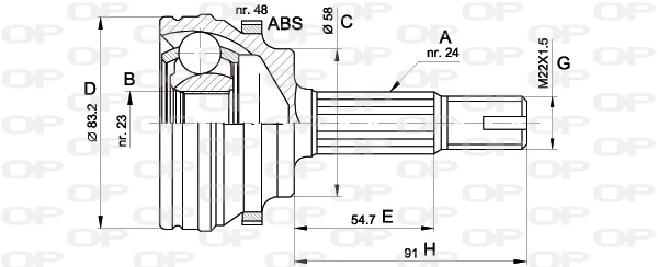 CVJ550810 Open Parts