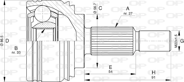 CVJ578310 Open Parts