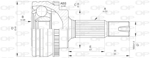 CVJ564910 Open Parts