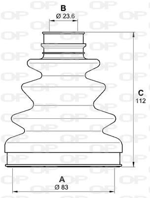 SJK726800 Open Parts Bota de proteção externa de junta homocinética do semieixo dianteiro
