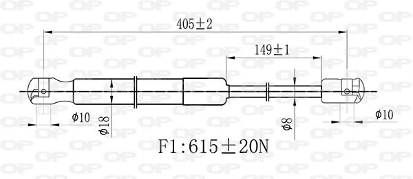 GSR644200 Open Parts Amortecedor de tampa de porta-malas (de 3ª/5ª porta traseira)