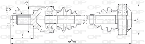 Semieixo traseiro 492288 Maxgear