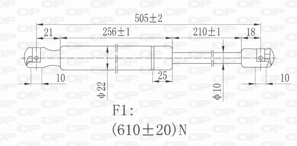 GSR604900 Open Parts Amortecedor de tampa de porta-malas (de 3ª/5ª porta traseira)