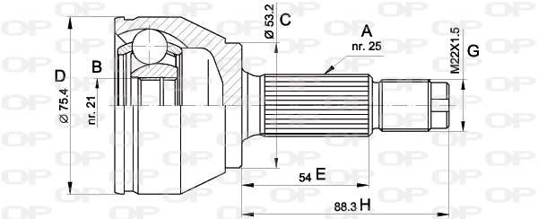 CVJ551410 Open Parts